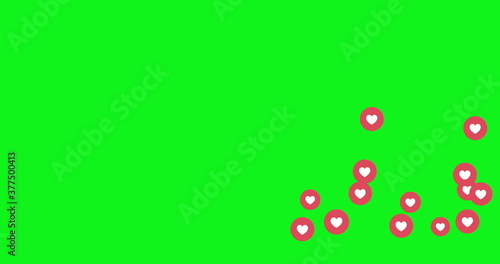 Social media Live style animated heart on green screen