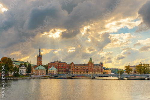 Stockholm city view from Vasabron bridge