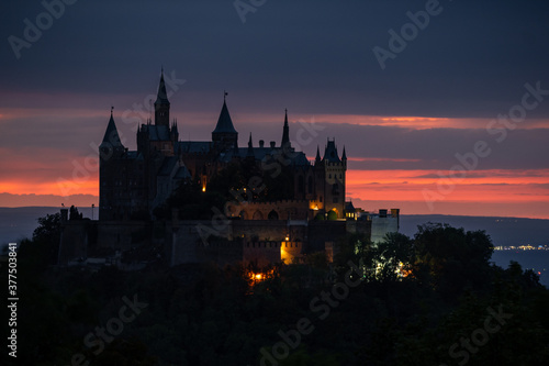 city castle at night