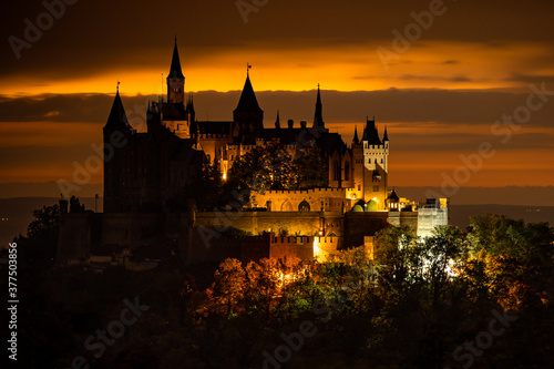 city castle at night