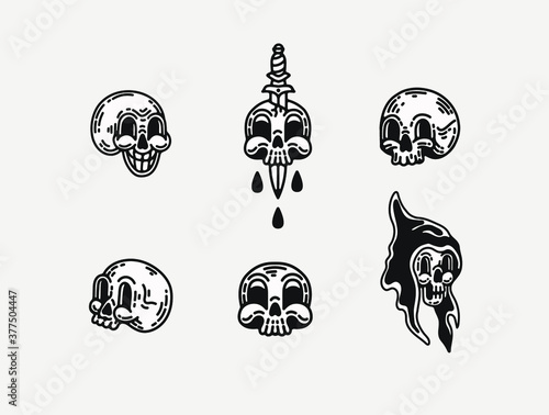 halloween scary occult witchcraft vector illustrations, elements for graphic design projects, clip art flashsheet. isolated graphics for logos invitations, icons , tattoos and creative projects. 