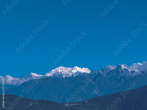 its kanchendzonga mountain view seen from sikkim