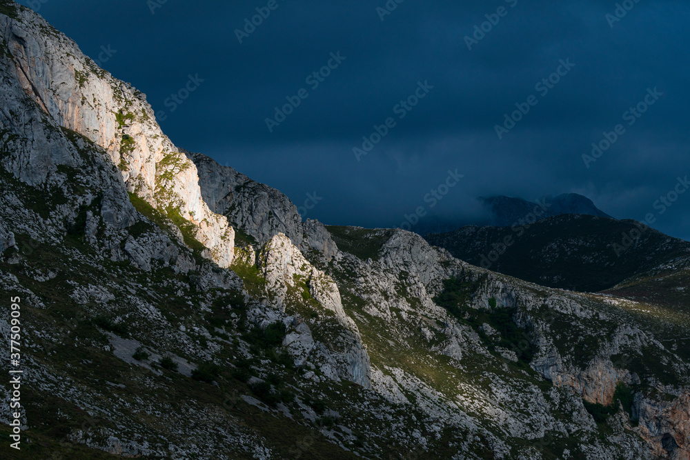 Landscape in the Ermita de Santa Ana. Natural Monument Puertos de Marabio between the councils of Yernes and Tameza, Teverga and Proaza in the Natural Park Las Ubiñas-La Mesa, Asturias, Spain, Europe Landscape in the Ermita de Santa Ana. Natural Monument Puertos de Marabio between the councils of Yernes and Tameza, Teverga and Proaza in the Natural Park Las Ubiñas-La Mesa, Asturias, Spain, Europe