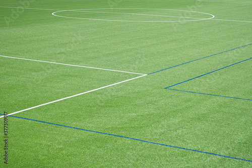 Background of Soccer field with artificial turf field