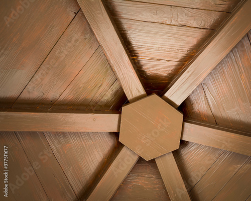Gazebo wooden ceiling