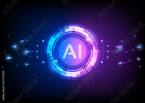 Artificial intelligence, ai analysis with circuit line