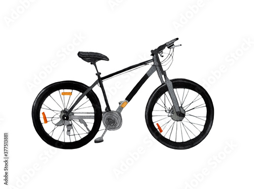 Bicycle watercolor isolated on white background.