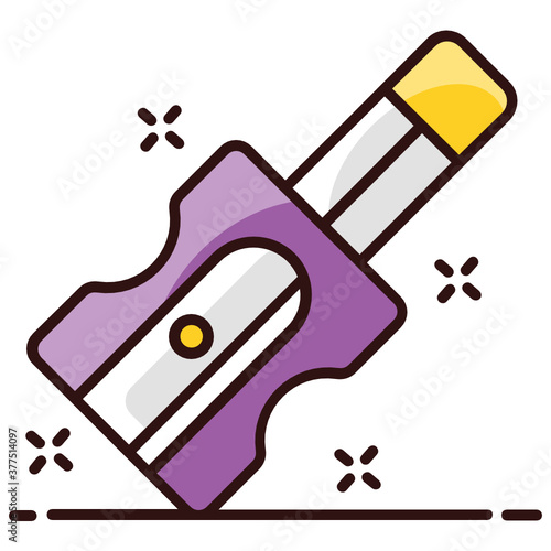 
Pencil sharpener icon design, vector design of pencil grinder
