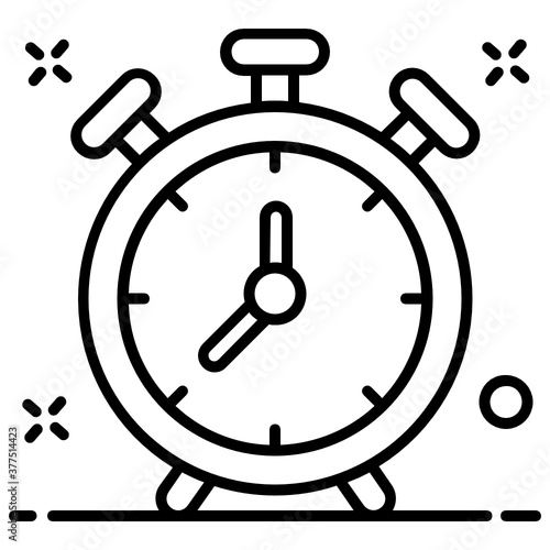  Alarm clock icon, design of punctuality conce[t style 