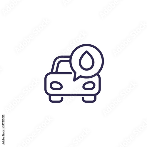 oil and car line icon on white