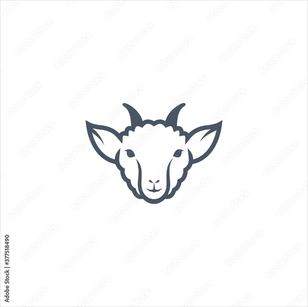 logo design head goat icon vectorPrint