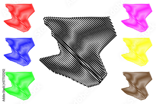 Riyadh City (Kingdom of Saudi Arabia, Riyadh Region) map vector illustration, scribble sketch City of Riyadh map