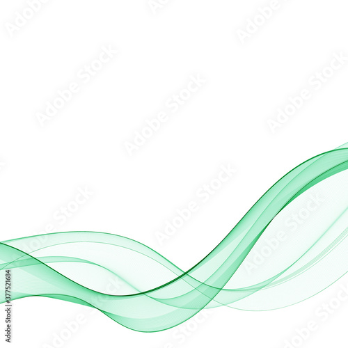 Green abstract wave. curved lines. Vector illustration. eps 10