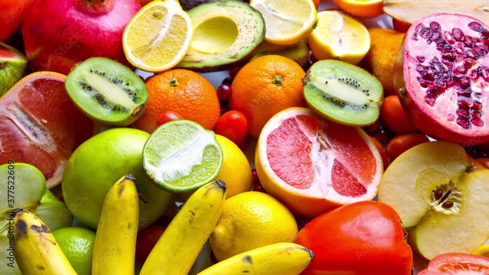 Variety of Fruits dolly shot Variety of Fruits dolly shot