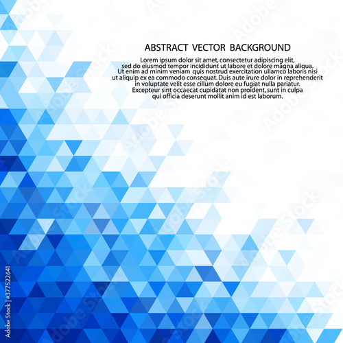 Geometric background. Abstract background. Business vector. Design element. Blue triangle. eps 10