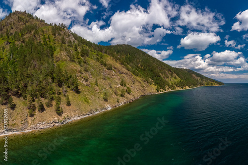 A steep cliff on the coast of Lake Baikal