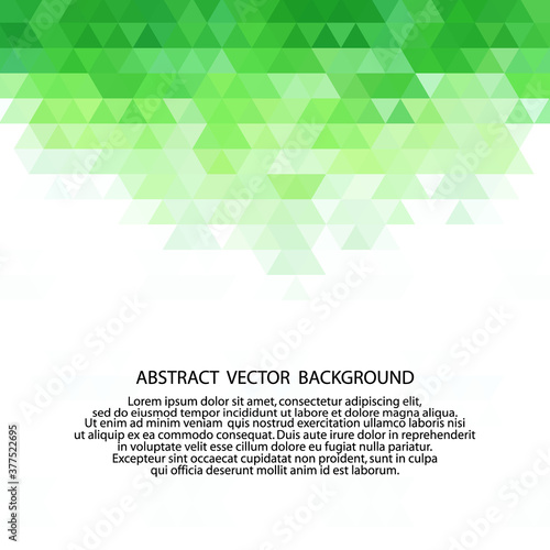 Green triangular background. Geometric design element. Vector illustration. eps 10