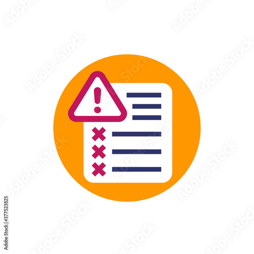 Error report icon on white, vector