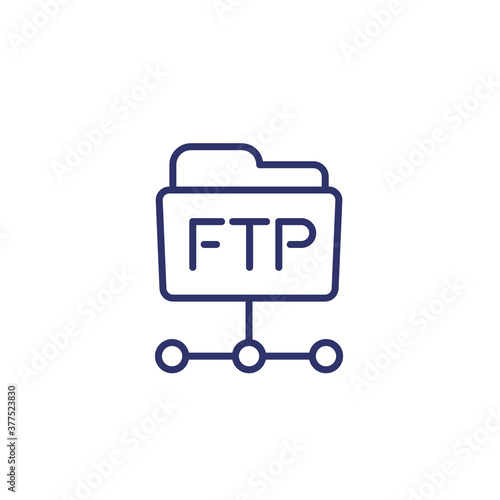 ftp folder line icon on white