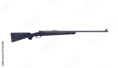 Hunting rifle isolated on white, vector