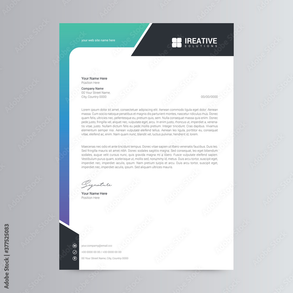 Clean And Modern Letterhead Template Design Clean And Modern Letterhead Template Design