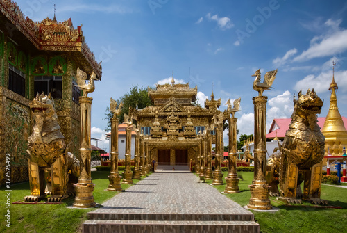 September 6, 2020 The beauty of Thai Burmese art of the Thai Wattanaram Temple, a temple on the Thai-Burma border in Mae Sot District, Tak Province, Thailand.