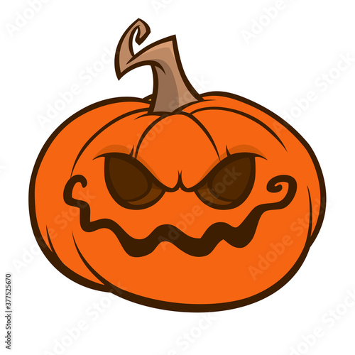 Cartoon  funny  halloween pumpkin head isolated on white background. Vector illustration