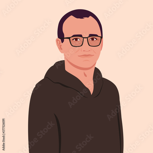 Portrait of a man with receding hairline