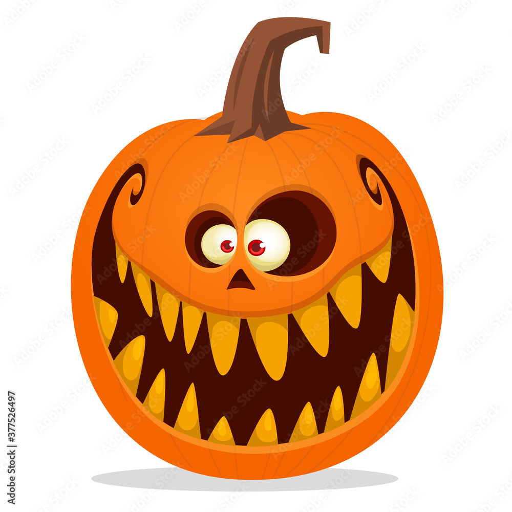 custom made wallpaper toronto digitalCartoon funny halloween pumpkin head isolated on white background. Vector illustration