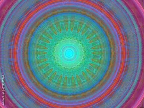 Fractal pattern of microstructure consisting of rings and radial structures