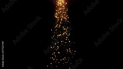 Dust particles bokeh gold lights on Black Background. 4k Footage	
