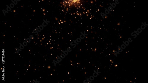 Dust particles bokeh gold lights on Black Background. 4k Footage	
