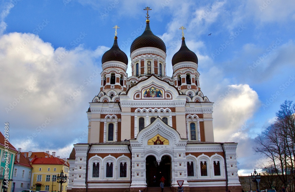 View of the Orthodox cathedral of Aleksandr Nevskij In Tallin, Estonia 
