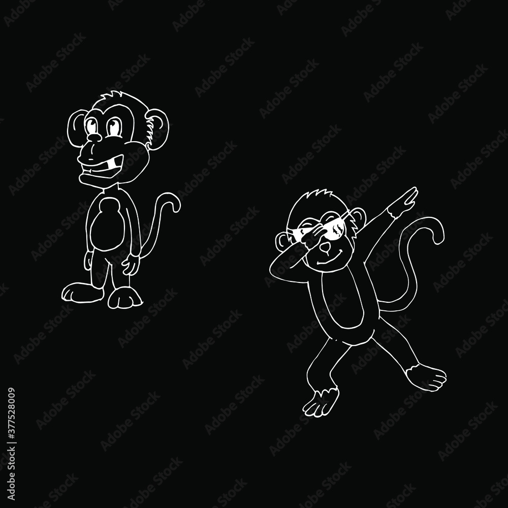 Vector illustration of cartoon monkey. Vector illustration of cartoon monkey.