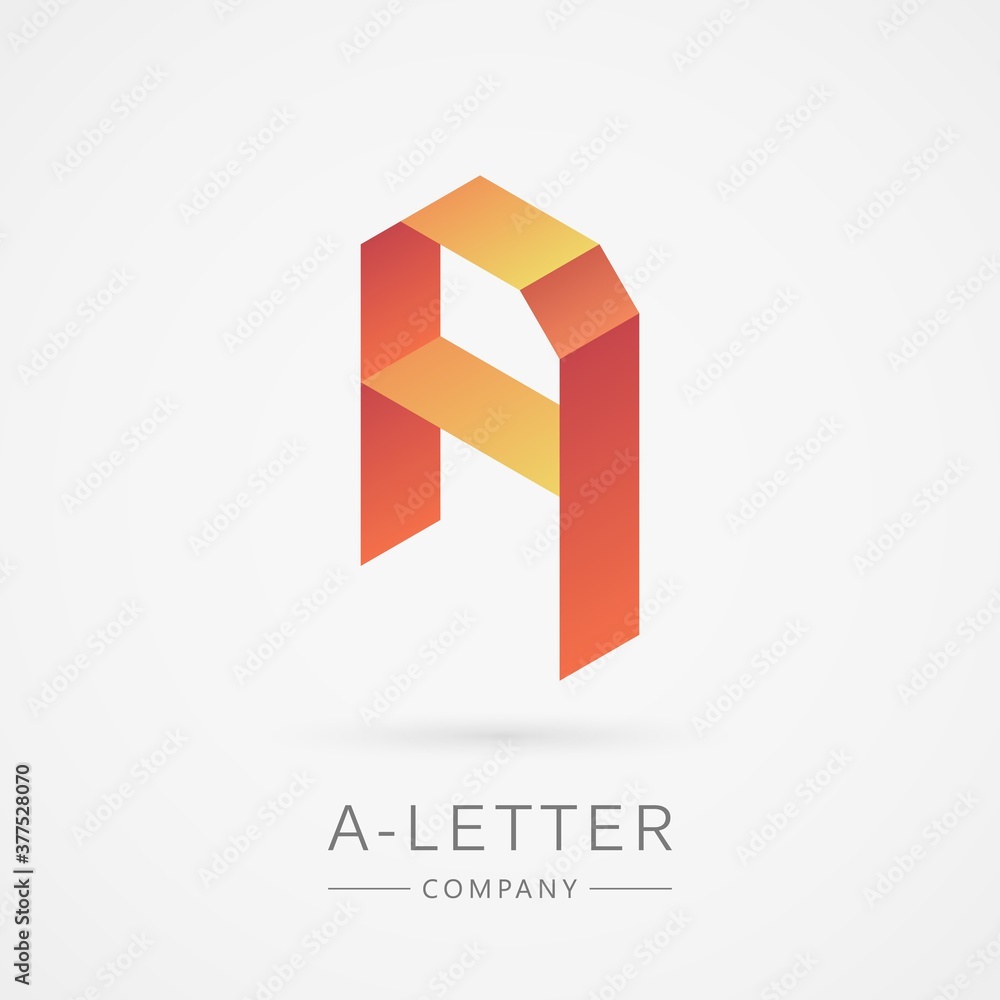 Bright color isometric A letter Bright color isometric A letter
