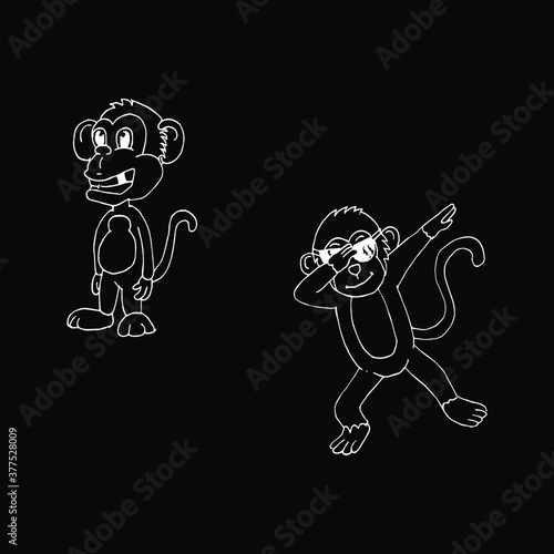 Vector illustration of cartoon monkey.