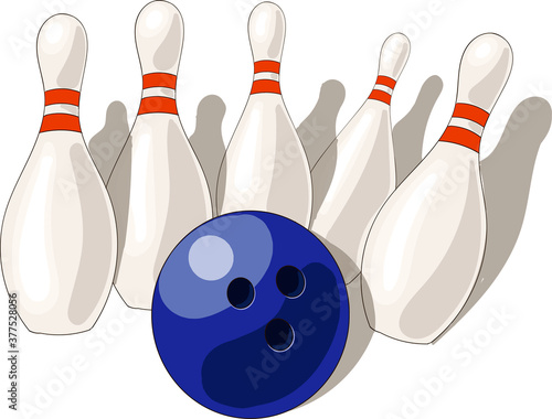 Bowling ball crashing into the pins