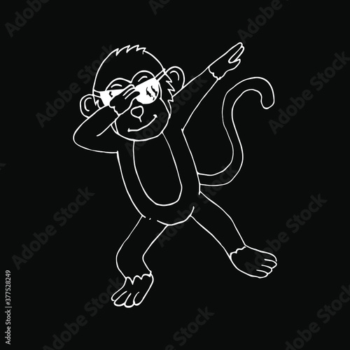 Vector illustration of cartoon monkey.
