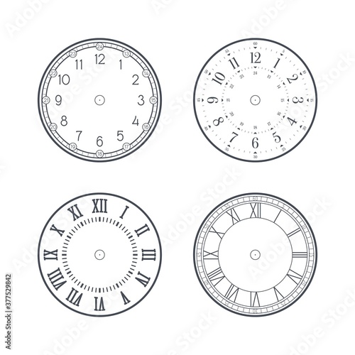 Outline clock face set