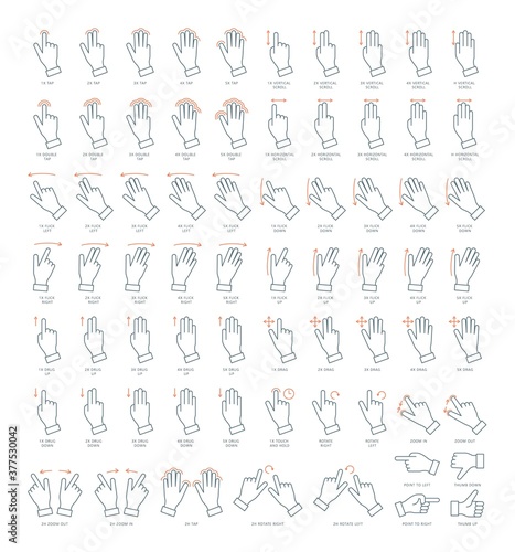 Outline gesture icons