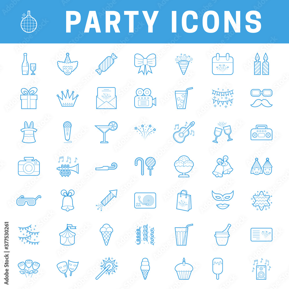 Liner party icons Liner party icons