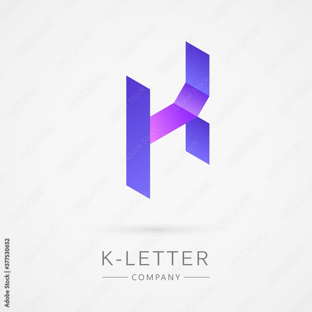 Bright isometric K letter Bright isometric K letter