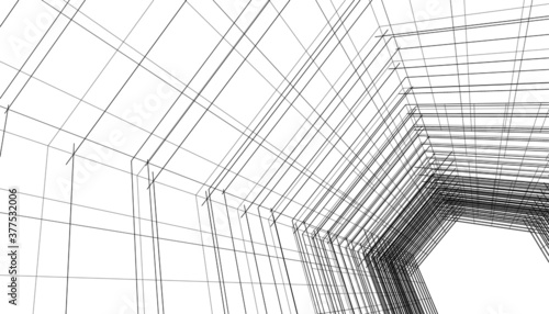 Abstract architectural drawing 3d background