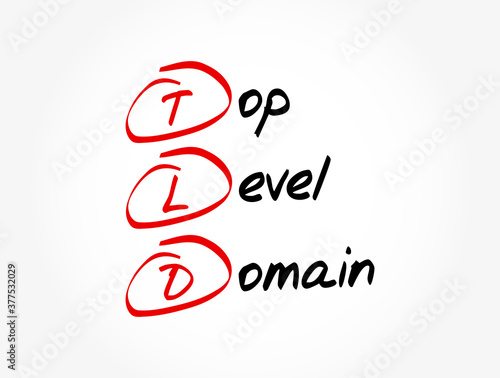 TLD - Top Level Domain acronym, technology concept background