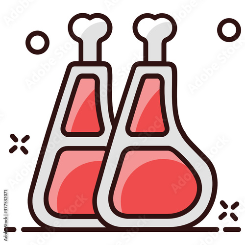 
Lamb chops icon design, raw meat in modern style 
