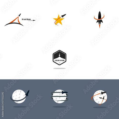 Illustration Vector Graphic of Rocket Logo Bundle