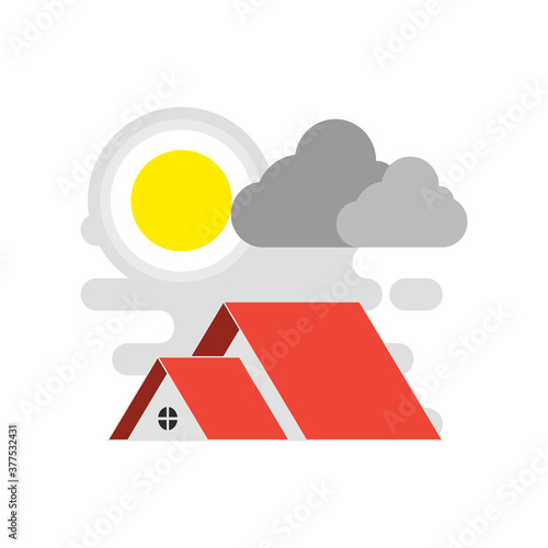 House roof illustration. Flat style.