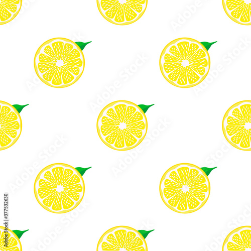 Illustration on theme big colored seamless yellow lemon