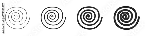 Set of spirals isolated on a white background. Vector illustration 