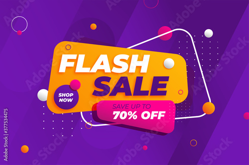 Flash sale discount banner promotion background photo